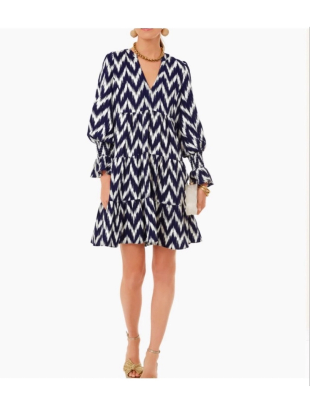 Tuckernuck Pomander Place Kenzo Ikat Chevron Tiered Mini Dress M